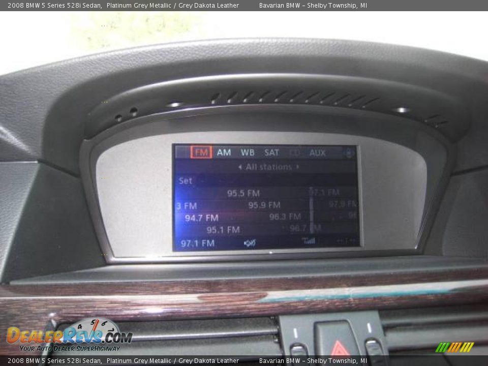 2008 BMW 5 Series 528i Sedan Platinum Grey Metallic / Grey Dakota Leather Photo #21