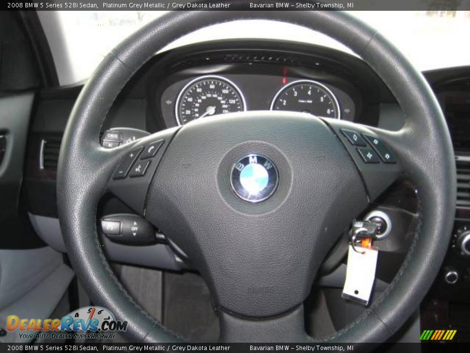 2008 BMW 5 Series 528i Sedan Platinum Grey Metallic / Grey Dakota Leather Photo #23