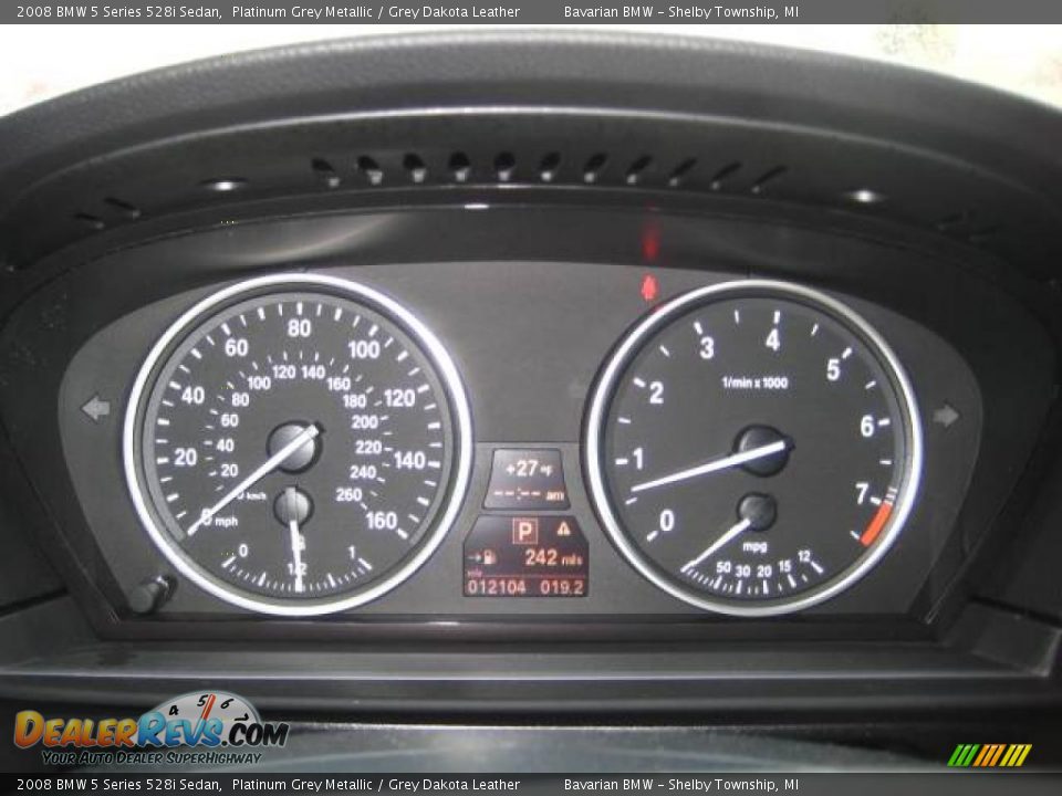 2008 BMW 5 Series 528i Sedan Platinum Grey Metallic / Grey Dakota Leather Photo #24