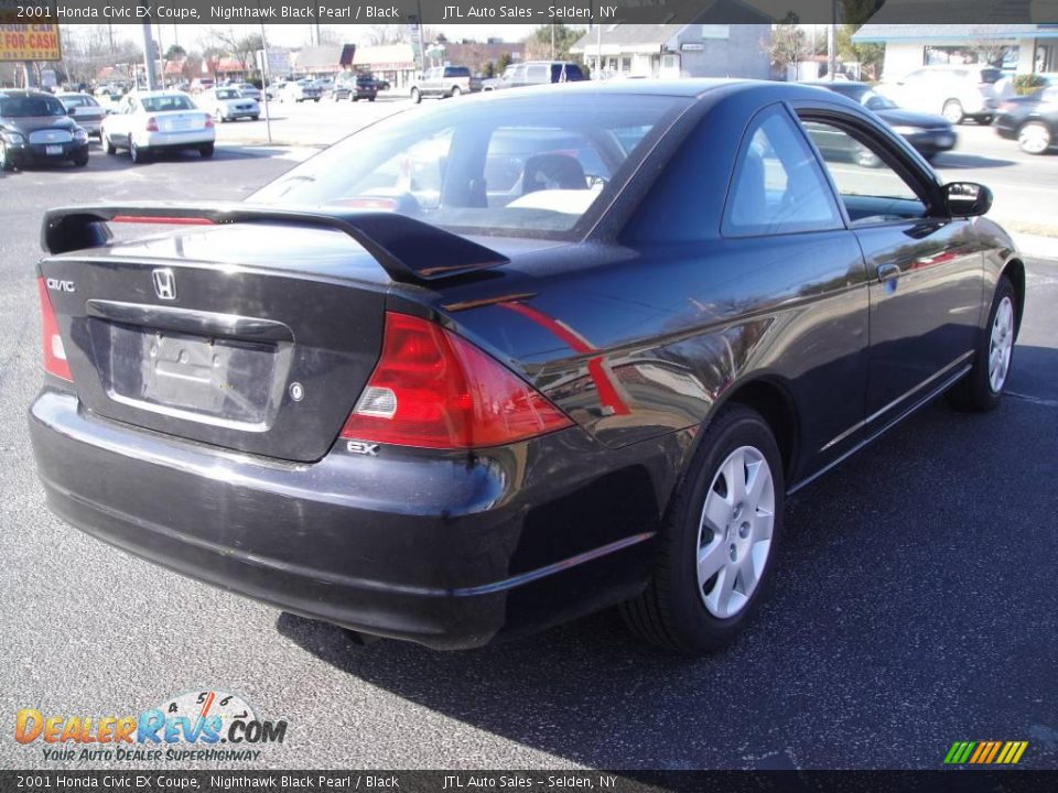 2001 Honda Civic EX Coupe Nighthawk Black Pearl / Black Photo #6
