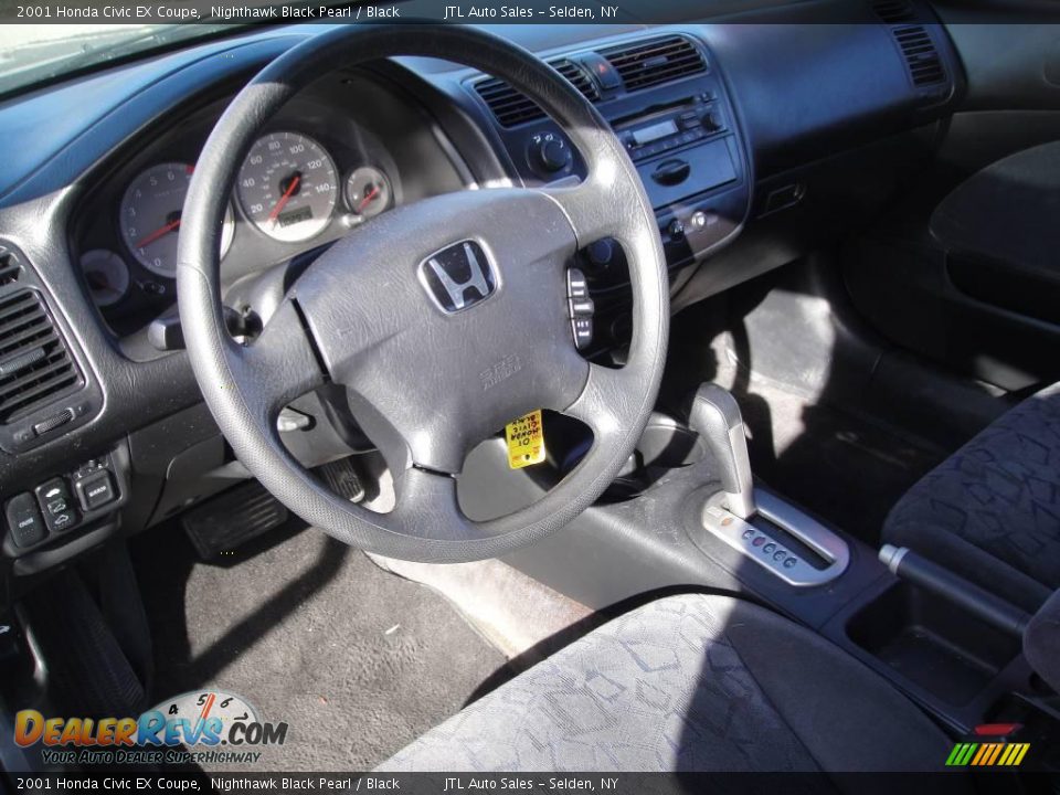 2001 Honda Civic EX Coupe Nighthawk Black Pearl / Black Photo #11