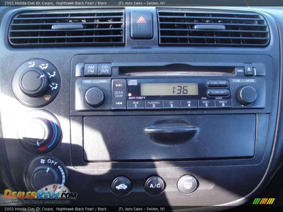 2001 Honda Civic EX Coupe Nighthawk Black Pearl / Black Photo #13