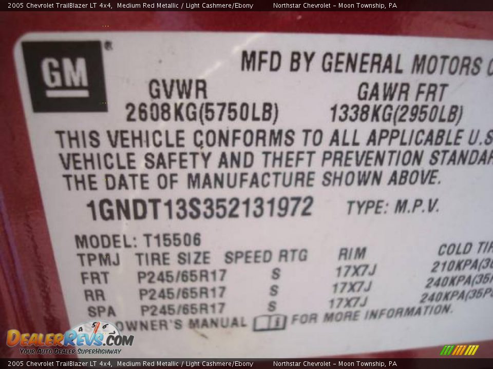 2005 Chevrolet TrailBlazer LT 4x4 Medium Red Metallic / Light Cashmere/Ebony Photo #19