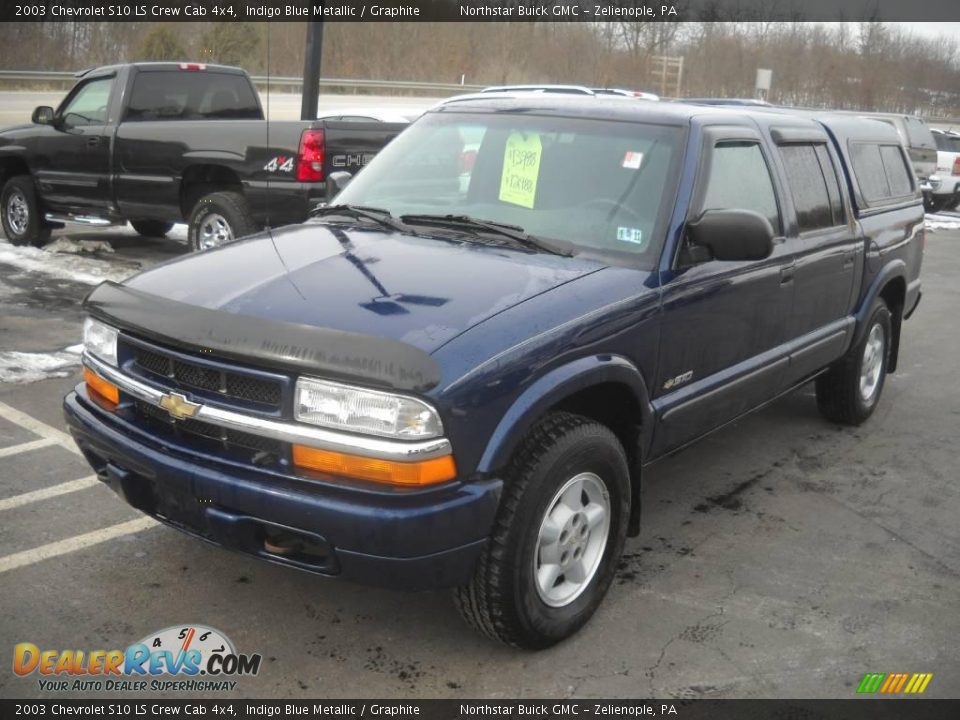 2003 Chevrolet S10 LS Crew Cab 4x4 Indigo Blue Metallic / Graphite Photo #14