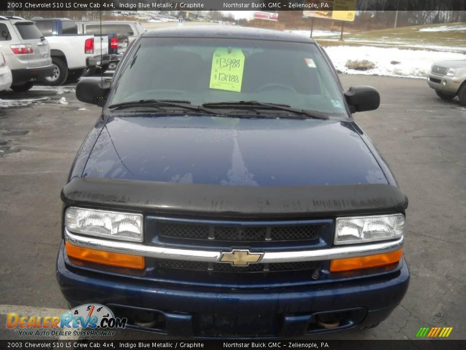 2003 Chevrolet S10 LS Crew Cab 4x4 Indigo Blue Metallic / Graphite Photo #15