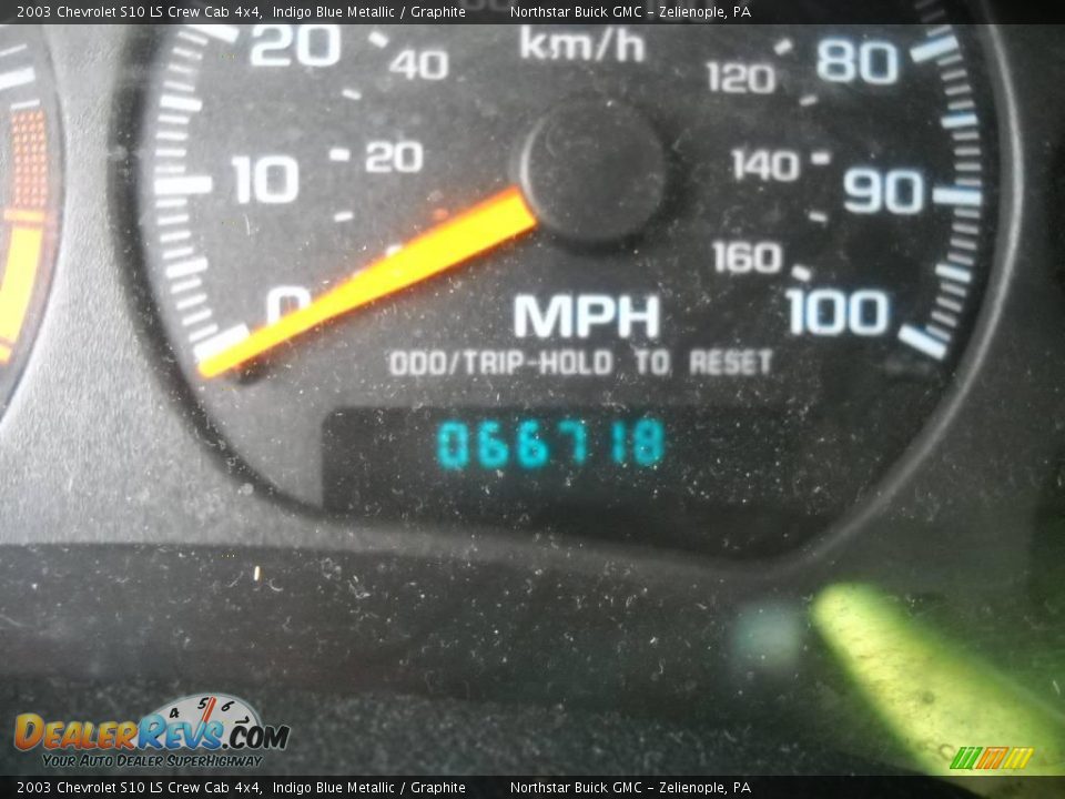 2003 Chevrolet S10 LS Crew Cab 4x4 Indigo Blue Metallic / Graphite Photo #20