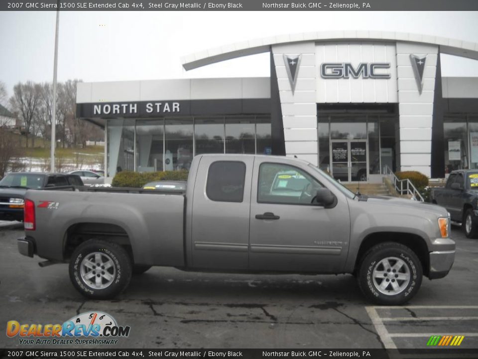 2007 GMC Sierra 1500 SLE Extended Cab 4x4 Steel Gray Metallic / Ebony Black Photo #1