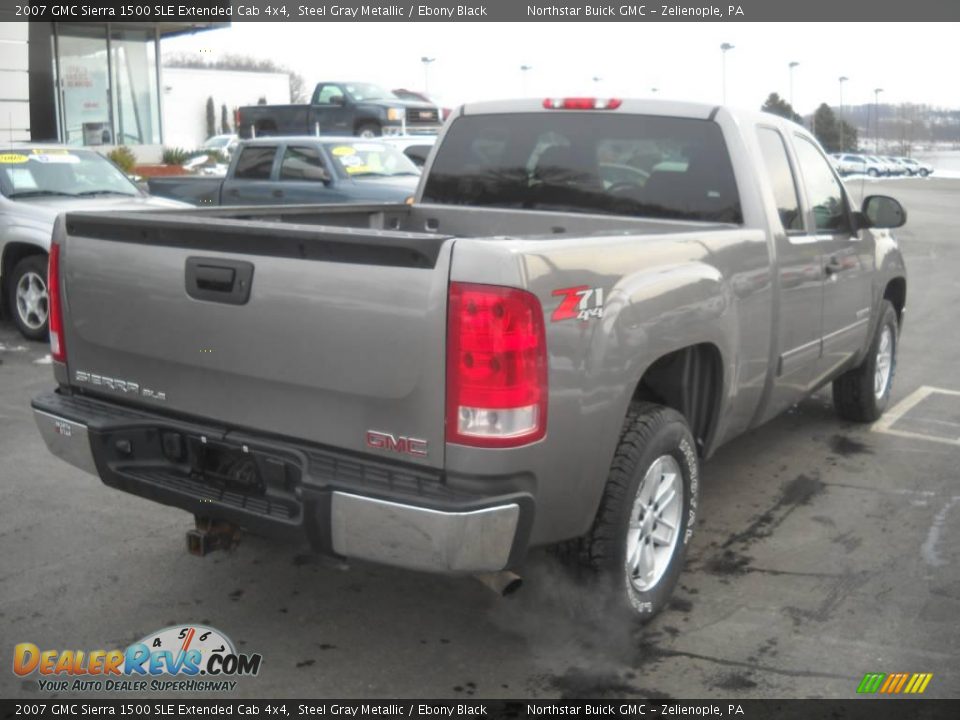 2007 GMC Sierra 1500 SLE Extended Cab 4x4 Steel Gray Metallic / Ebony Black Photo #2