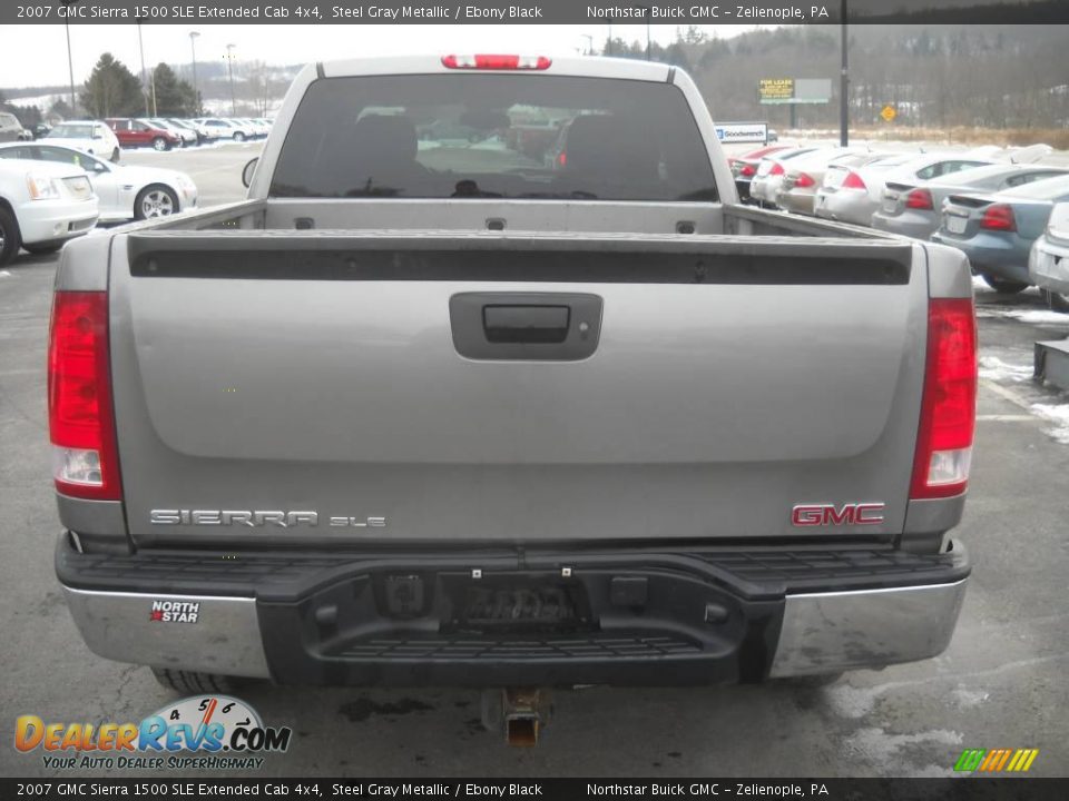 2007 GMC Sierra 1500 SLE Extended Cab 4x4 Steel Gray Metallic / Ebony Black Photo #3