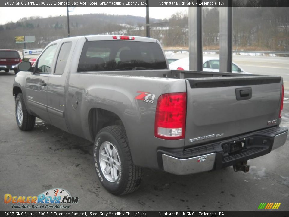 2007 GMC Sierra 1500 SLE Extended Cab 4x4 Steel Gray Metallic / Ebony Black Photo #4