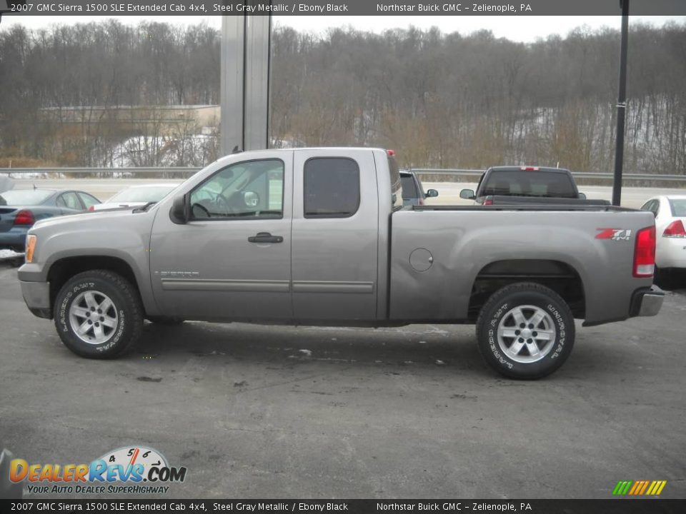 2007 GMC Sierra 1500 SLE Extended Cab 4x4 Steel Gray Metallic / Ebony Black Photo #5