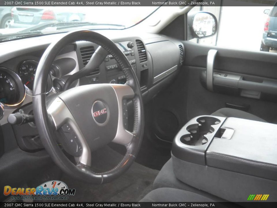 2007 GMC Sierra 1500 SLE Extended Cab 4x4 Steel Gray Metallic / Ebony Black Photo #7