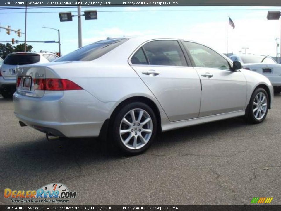 2006 Acura TSX Sedan Alabaster Silver Metallic / Ebony Black Photo #6