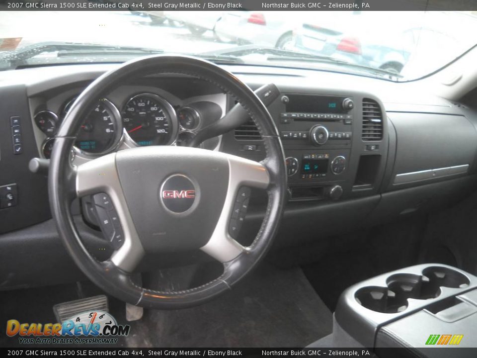 2007 GMC Sierra 1500 SLE Extended Cab 4x4 Steel Gray Metallic / Ebony Black Photo #12