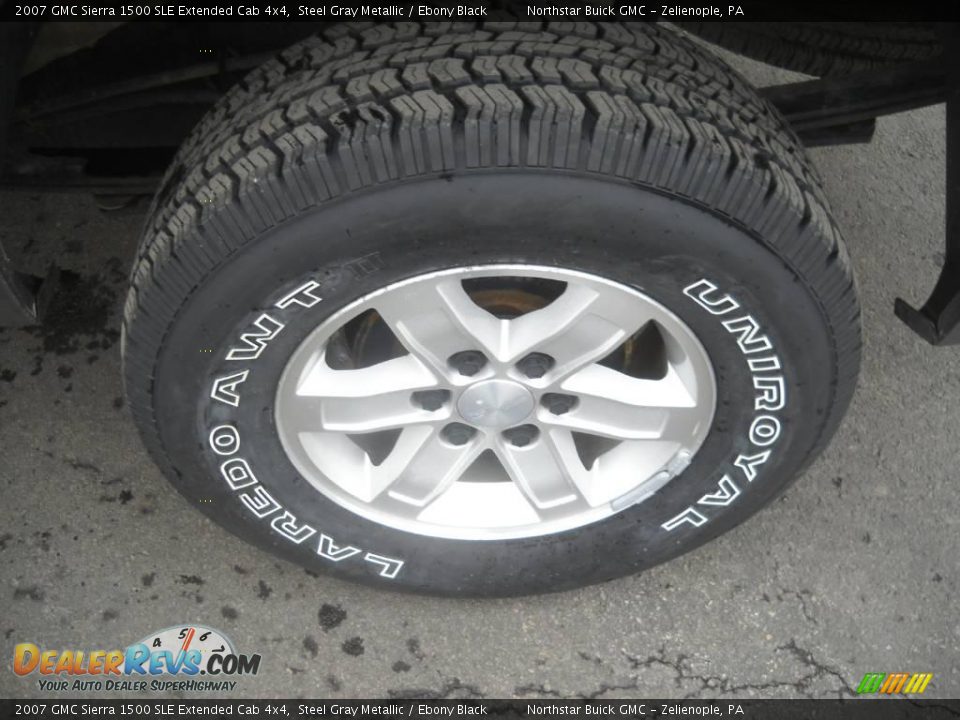 2007 GMC Sierra 1500 SLE Extended Cab 4x4 Steel Gray Metallic / Ebony Black Photo #14