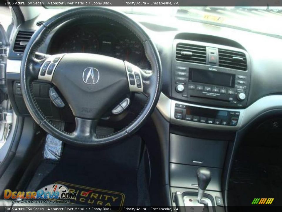 2006 Acura TSX Sedan Alabaster Silver Metallic / Ebony Black Photo #12