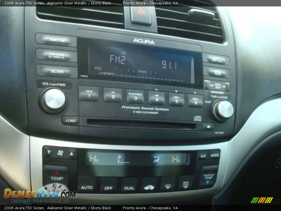 2006 Acura TSX Sedan Alabaster Silver Metallic / Ebony Black Photo #14