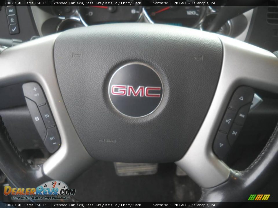 2007 GMC Sierra 1500 SLE Extended Cab 4x4 Steel Gray Metallic / Ebony Black Photo #19