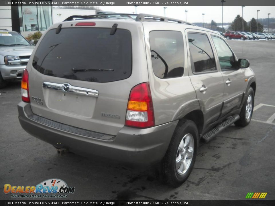 2001 Mazda Tribute LX V6 4WD Parchment Gold Metallic / Beige Photo #2