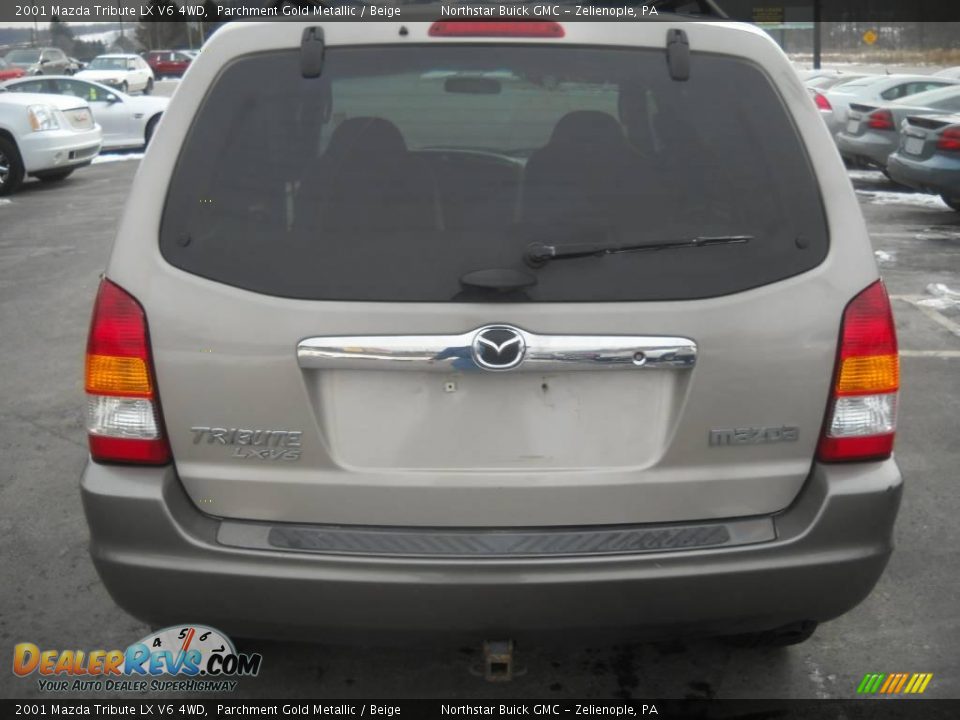2001 Mazda Tribute LX V6 4WD Parchment Gold Metallic / Beige Photo #3
