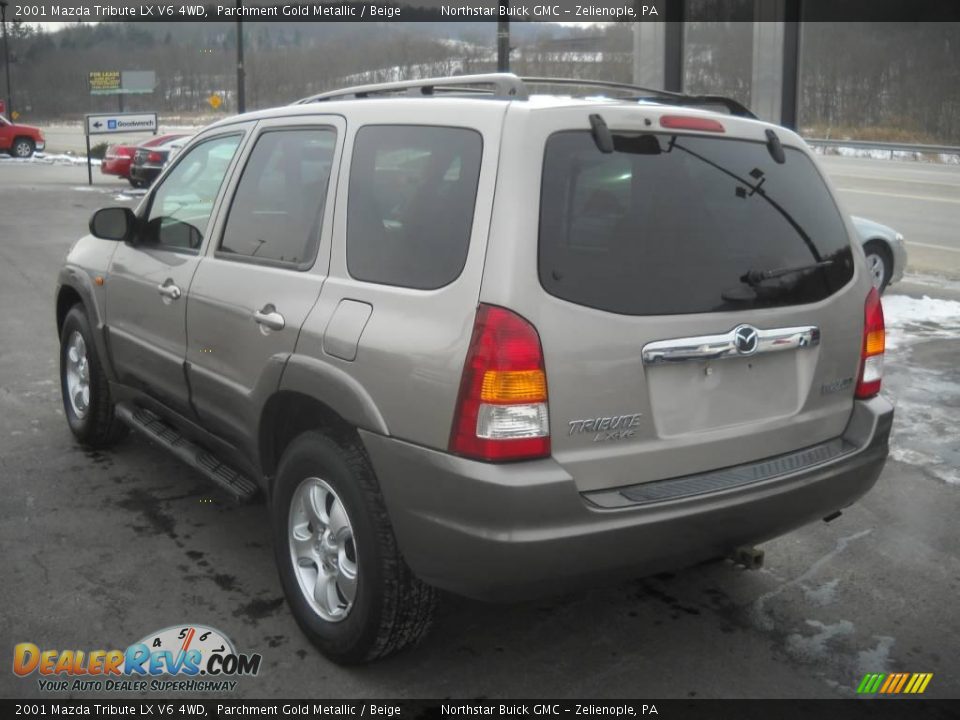 2001 Mazda Tribute LX V6 4WD Parchment Gold Metallic / Beige Photo #4