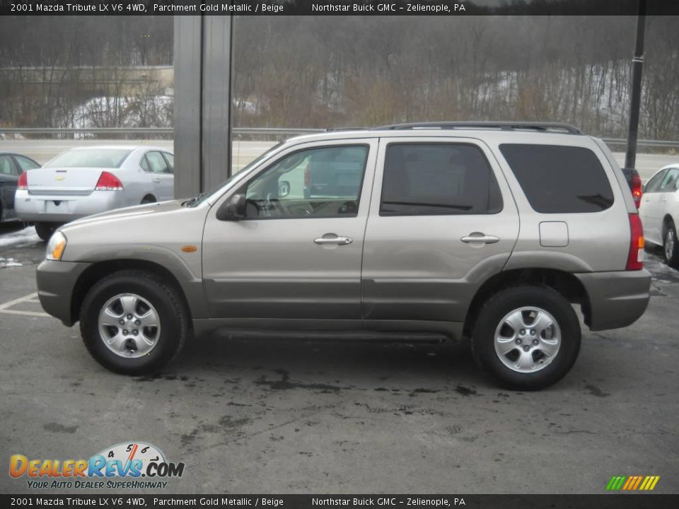 2001 Mazda Tribute LX V6 4WD Parchment Gold Metallic / Beige Photo #5
