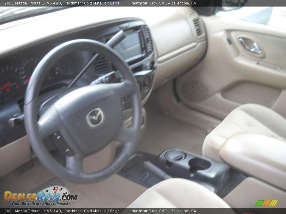 2001 Mazda Tribute LX V6 4WD Parchment Gold Metallic / Beige Photo #7