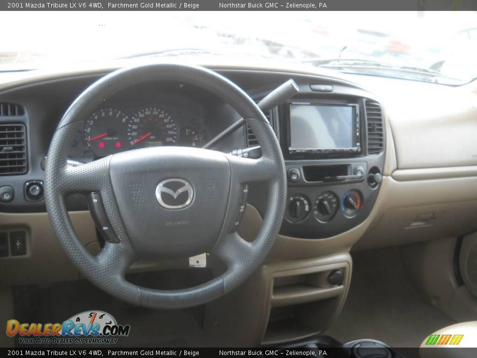 2001 Mazda Tribute LX V6 4WD Parchment Gold Metallic / Beige Photo #15