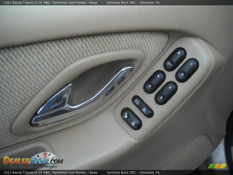2001 Mazda Tribute LX V6 4WD Parchment Gold Metallic / Beige Photo #16