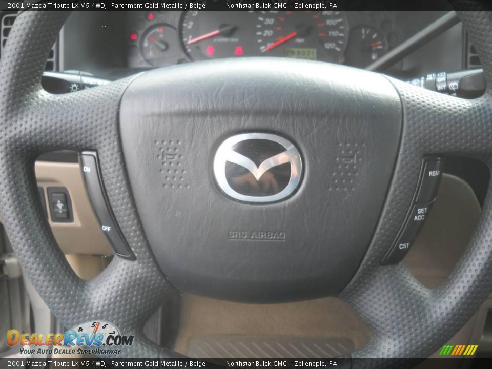 2001 Mazda Tribute LX V6 4WD Parchment Gold Metallic / Beige Photo #19