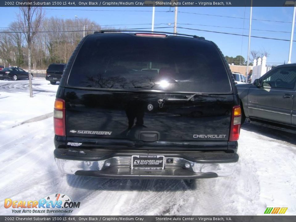 2002 Chevrolet Suburban 1500 LS 4x4 Onyx Black / Graphite/Medium Gray Photo #5