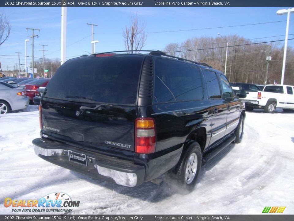 2002 Chevrolet Suburban 1500 LS 4x4 Onyx Black / Graphite/Medium Gray Photo #6