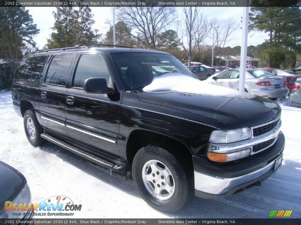2002 Chevrolet Suburban 1500 LS 4x4 Onyx Black / Graphite/Medium Gray Photo #8