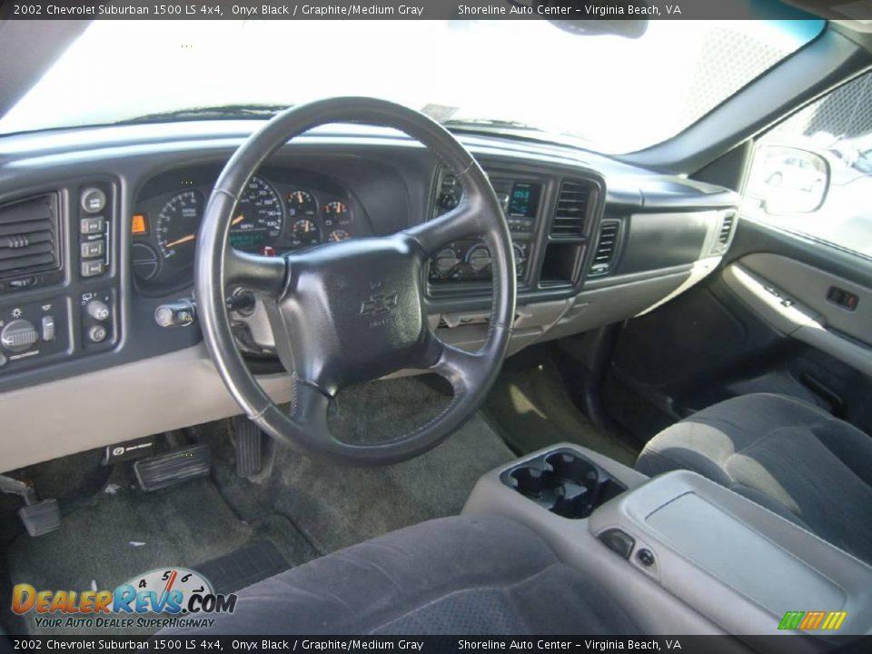 2002 Chevrolet Suburban 1500 LS 4x4 Onyx Black / Graphite/Medium Gray Photo #17