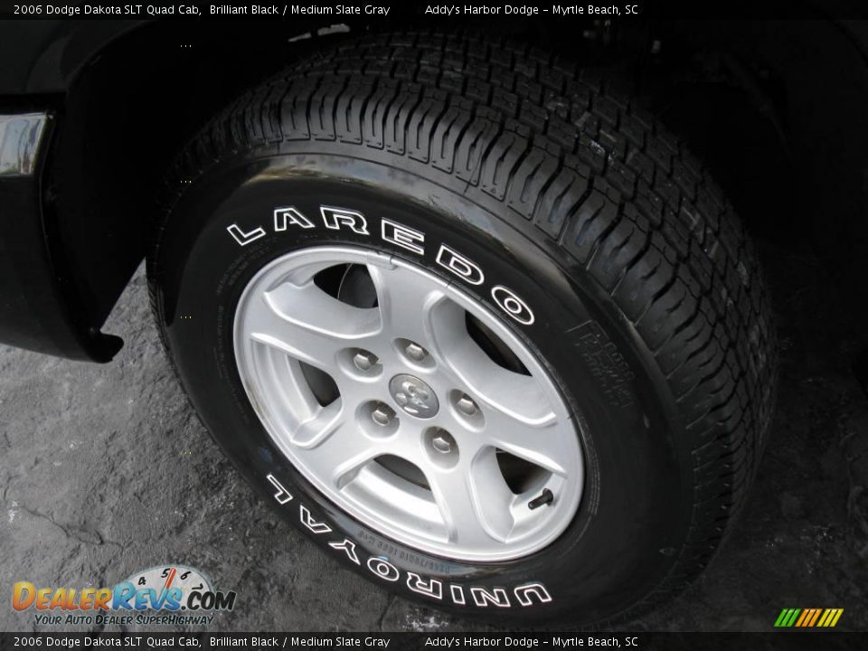 2006 Dodge Dakota SLT Quad Cab Brilliant Black / Medium Slate Gray Photo #10