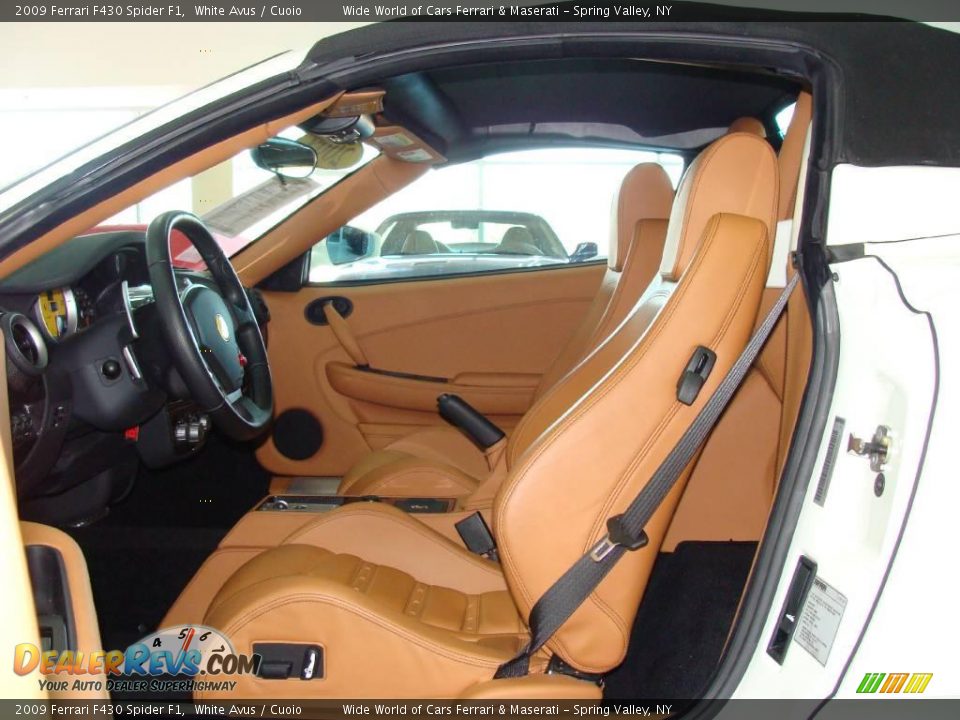 2009 Ferrari F430 Spider F1 White Avus / Cuoio Photo #11