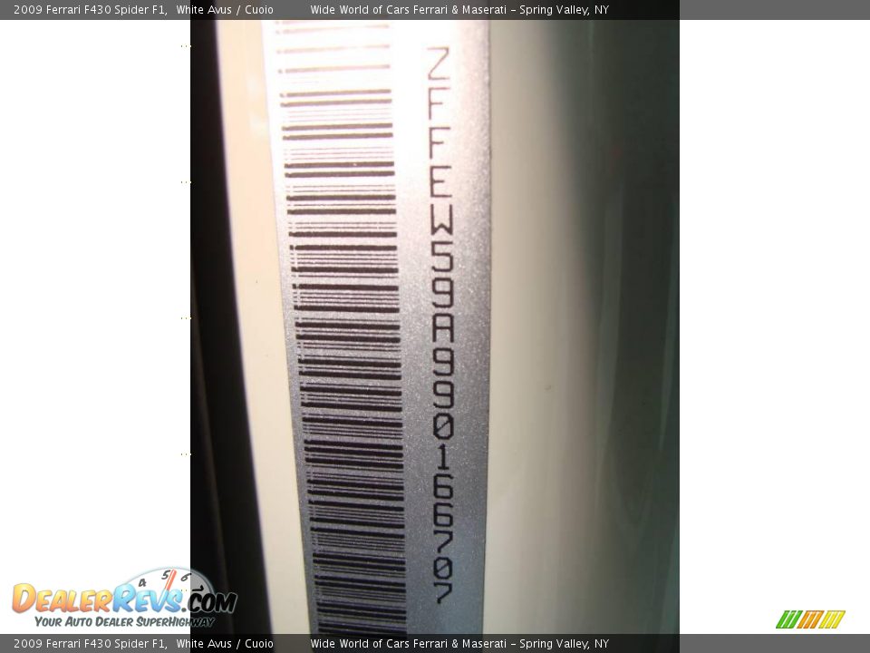 2009 Ferrari F430 Spider F1 White Avus / Cuoio Photo #21