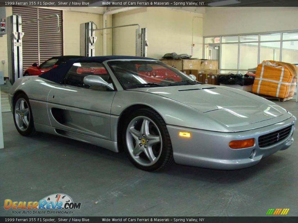 1999 Ferrari 355 F1 Spider Silver / Navy Blue Photo #4
