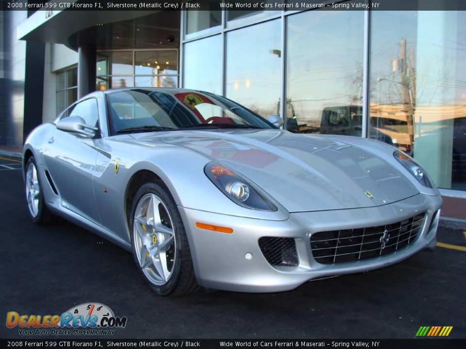 2008 Ferrari 599 GTB Fiorano F1 Silverstone (Metallic Grey) / Black Photo #3