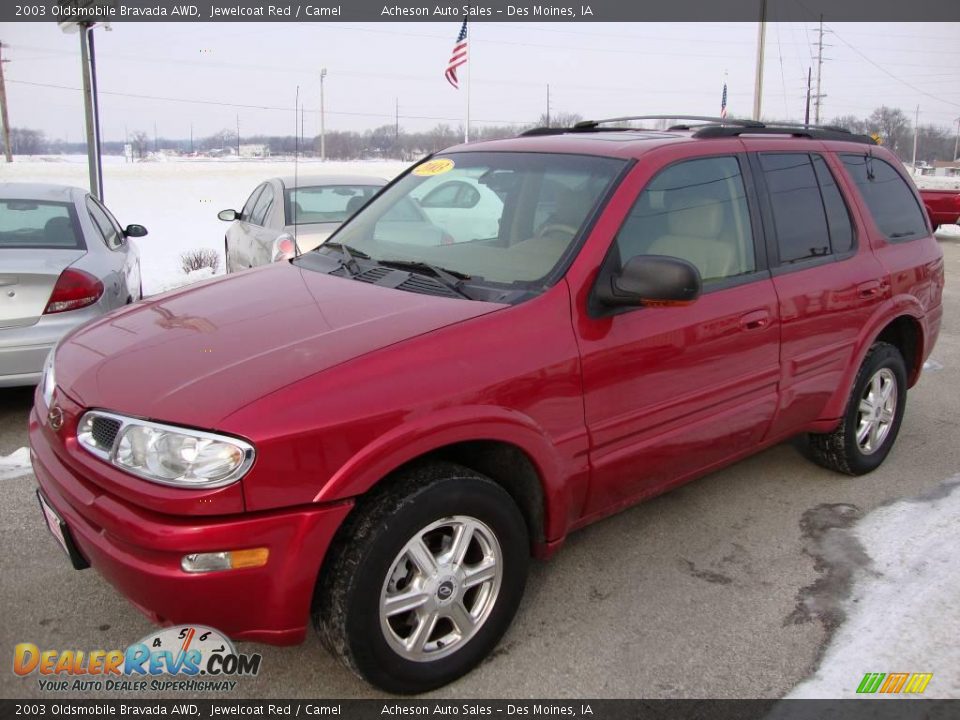 2003 Oldsmobile Bravada AWD Jewelcoat Red / Camel Photo #1