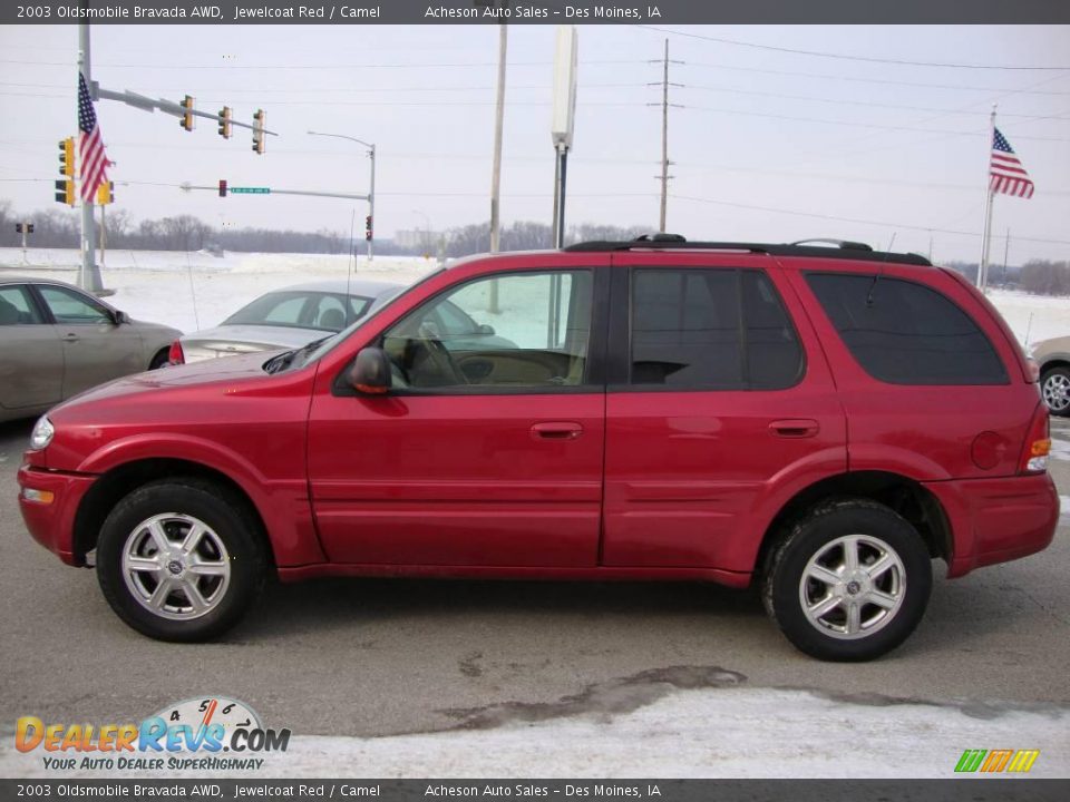 2003 Oldsmobile Bravada AWD Jewelcoat Red / Camel Photo #2