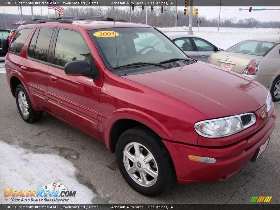 2003 Oldsmobile Bravada AWD Jewelcoat Red / Camel Photo #7