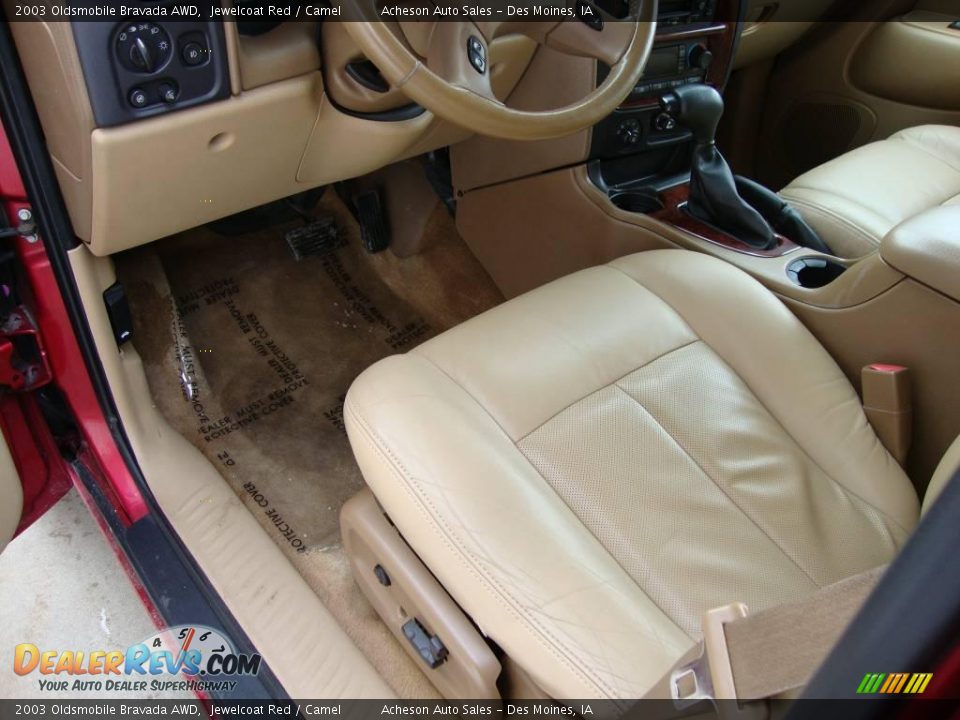 2003 Oldsmobile Bravada AWD Jewelcoat Red / Camel Photo #14