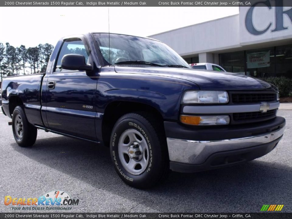 2000 Chevrolet Silverado 1500 Regular Cab Indigo Blue Metallic / Medium Oak Photo #2