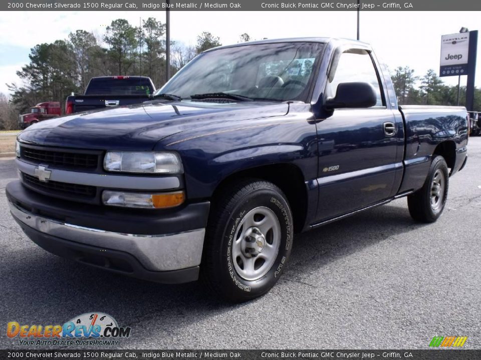 2000 Chevrolet Silverado 1500 Regular Cab Indigo Blue Metallic / Medium Oak Photo #4