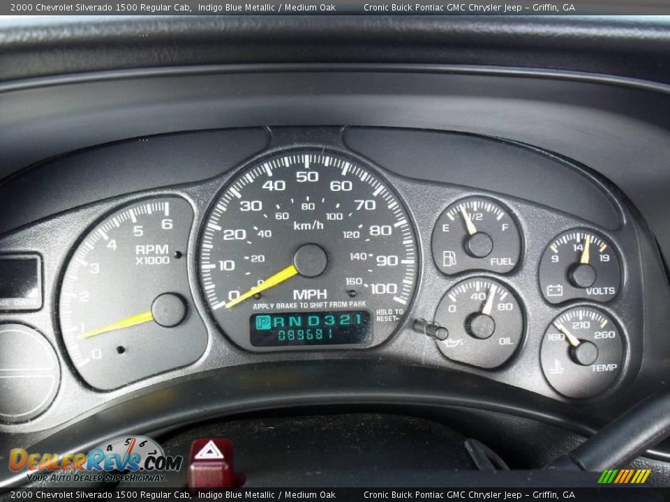2000 Chevrolet Silverado 1500 Regular Cab Indigo Blue Metallic / Medium Oak Photo #15