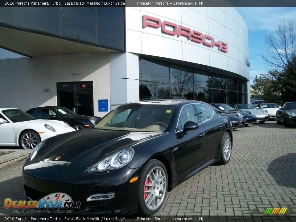 2010 Porsche Panamera Turbo Basalt Black Metallic / Luxor Beige Photo #1