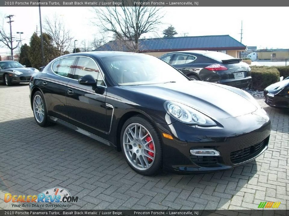 2010 Porsche Panamera Turbo Basalt Black Metallic / Luxor Beige Photo #3