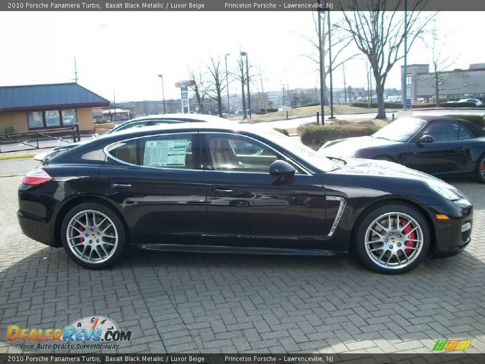 2010 Porsche Panamera Turbo Basalt Black Metallic / Luxor Beige Photo #4