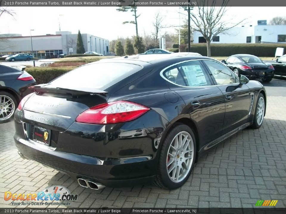 2010 Porsche Panamera Turbo Basalt Black Metallic / Luxor Beige Photo #5